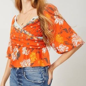 Free People Floral Mirabelle A-Line Top
